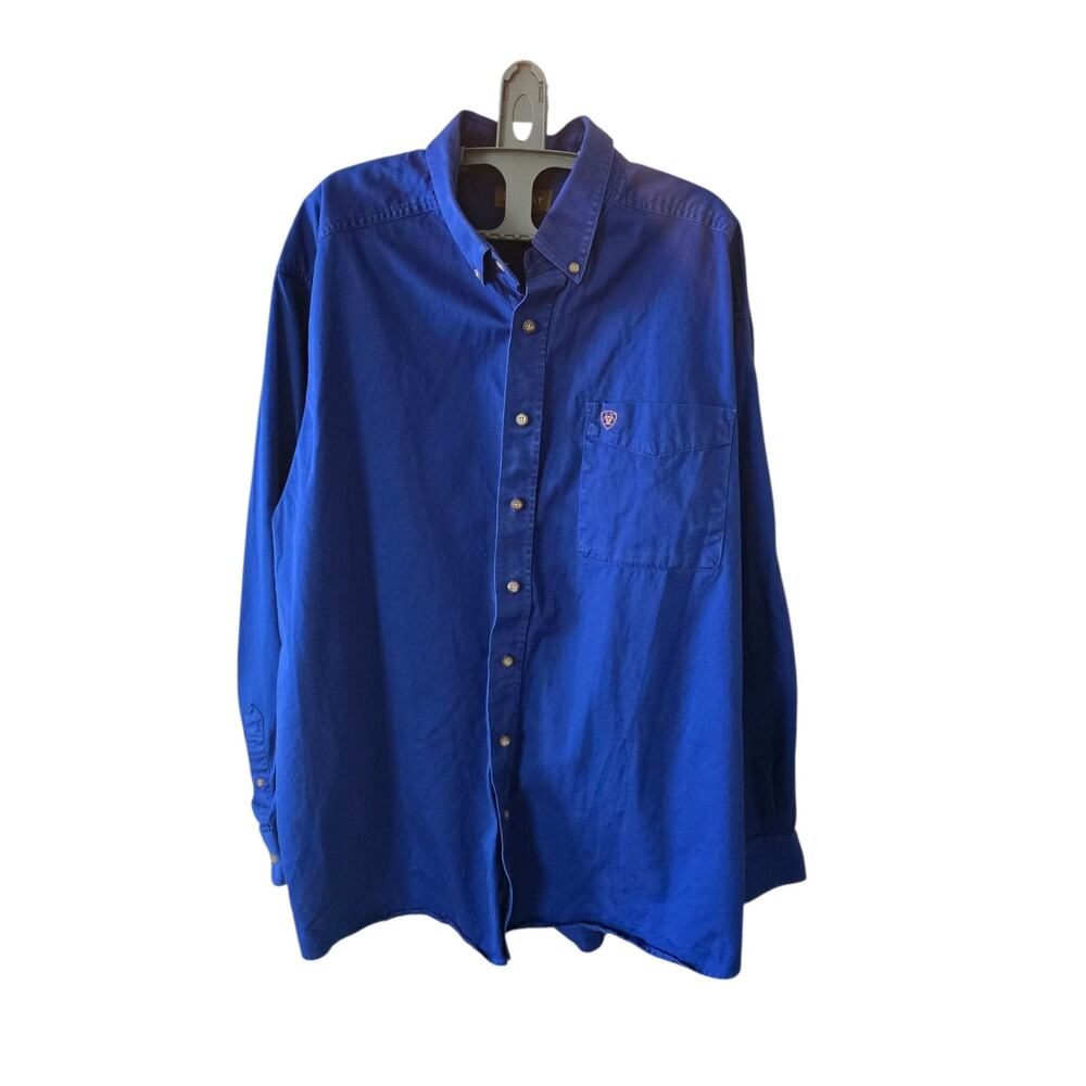 Ariat Men's 2XL Dress Casual Button Down Royal Blue Western Style Shirt
